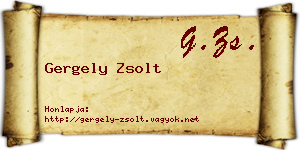 Gergely Zsolt névjegykártya